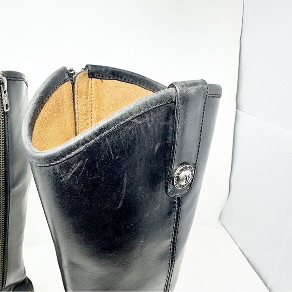 Frye Black Leather Tall Zip Riding Equestrian Boots Womans 7.5 - Picture 8 of 14